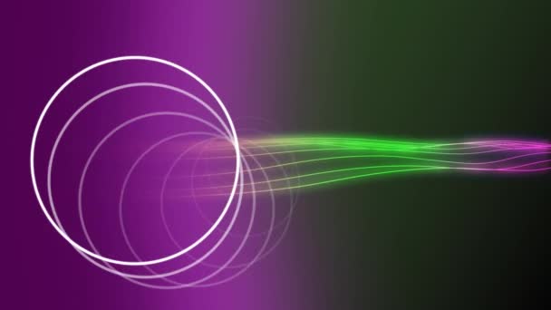 Composite numérique en deux parties différentes. Sur le cercle violet gauche, sur les vagues vertes de droite 
