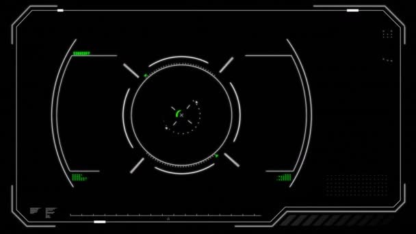 Digitale Animation Des Rotierenden Suchziels Einem Weißen Rahmen Auf Schwarzem — Stockvideo