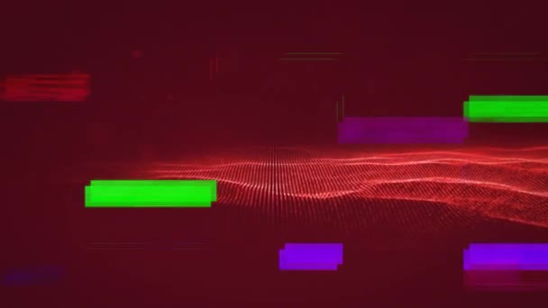 디지털 방식으로 파도에 디지털 바닥을 레트로 다채로운 Sizzles — 비디오