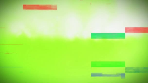 Yeşil Arka Planda Renkli Cızırtı Dijital Kompozit — Stok video