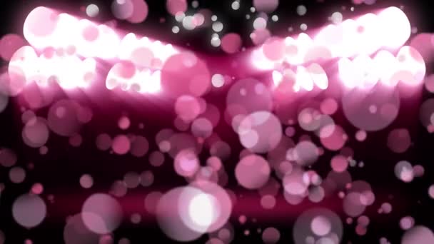 Digitally Animated Pink Neon Surrounded Pink Bubbles Dark Background — Stock Video