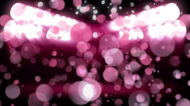 Digitalt Animerad Rosa Neon Omgiven Rosa Bubblor Mot Mörk Bakgrund — Stockvideo