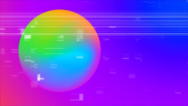 Animazione Digitale Cerchio Colorato Contro Effetto Strapazzato Sfondo Rosa Viola — Video Stock