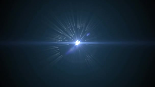 数字生成的旋转地球 环像原子的环 中间的白色闪烁线 — 图库视频影像