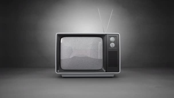 Digital Erzeugter Alter Fernseher Mit Einem Video Einer Glänzenden Discokugel — Stockvideo