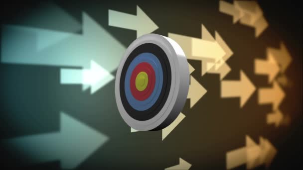 Digitally Generated Target Being Hit While Arrows Facing Right Moves — Stock Video