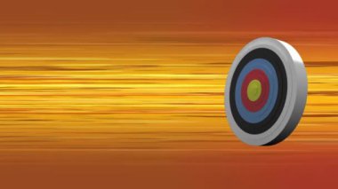 Dijital olarak oluşturulan hedef vuruluyor. Arka plan turuncu desen gösterir