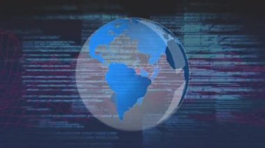 Bilgiler yakınlaştırırken dijital olarak oluşturulan dönen küre