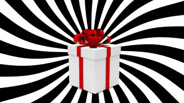Цифрове Відкриття Подарунків Показу Кульок Форми Фон Показує Спіральний Чорно — стокове відео
