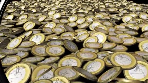 Cierre Bóveda Generado Digitalmente Pila Monedas — Vídeo de stock