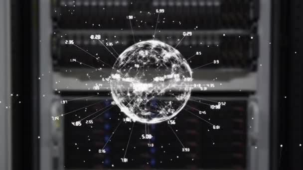 Цифрове Генерування Сяючої Цифрової Сфери Різними Числами — стокове відео