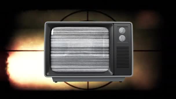 カウントダウンでデジタルで生成された古いテレビ 背景は 古いビデオのカウントダウンを示しています — ストック動画