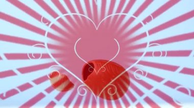 Kalp şeklindetünel hareket ederken dijital olarak üretilen çikolatalı yumurta düşme ve açma