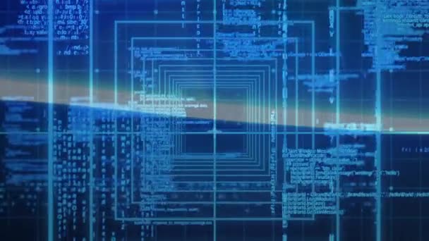 Ecran numérique en bleu avec motifs carrés 