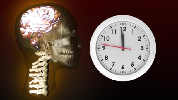 Horloge Générée Numériquement Avec Les Mains Déplaçant Tandis Que Anatomie — Video