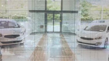 İki beyaz otomobilin dijital kompoziti