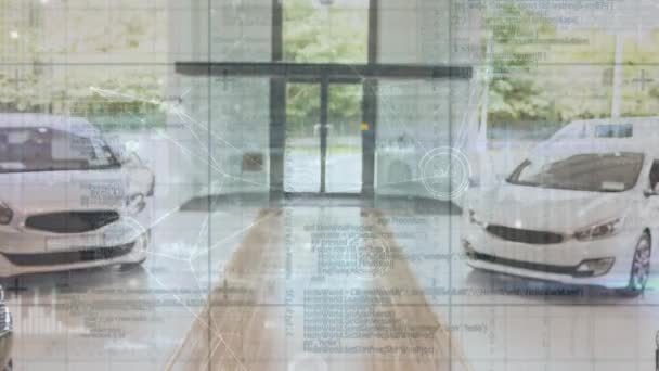 2台の白い車のデジタルコンポジット — ストック動画