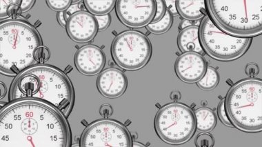 Ekrana gri arka plana karşı düşen dijital olarak oluşturulan kronometreler.