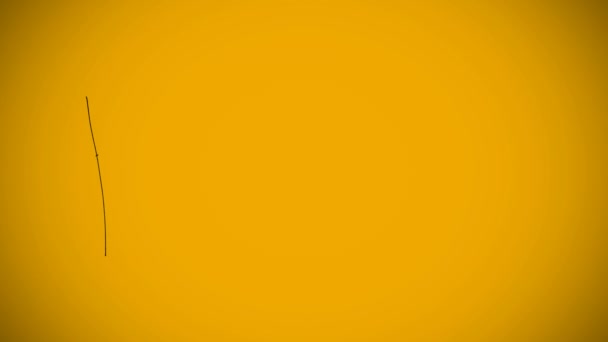 Dibujo Línea Generado Digitalmente Gráfico Sobre Fondo Amarillo — Vídeo de stock