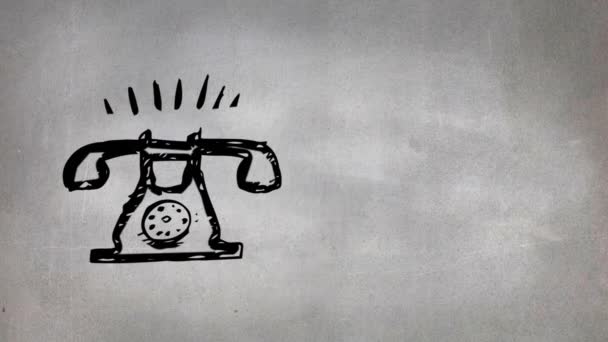 Rotary Dial Telephone Drawing — Stock Video