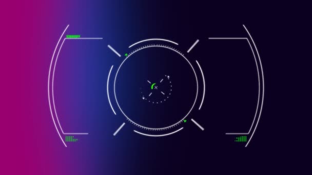 Animación Digital Punto Mira Del Sistema Segmentación Espacio Exterior Con — Vídeos de Stock