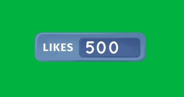 Yeşil arka plan 4k üzerinde mavi bir kutu da artan beğeni sayısıanimasyonu