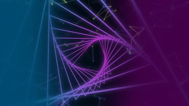 Digitally Generated Animation Series Connected Lines Shaped Tunnel Background Multiple — Stock Video