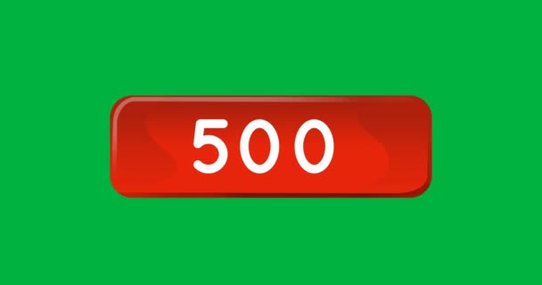 Digital Animation Numbers Counting Red Box Green Background — Stock Video
