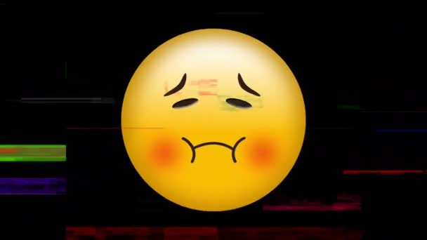Animation numérique d'un visage jaune aux sourcils froncés, une petite froncée de sourcils 