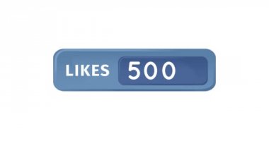 Sayılarda artan mavi gibi bir düğmenin animasyonu. Arka plan degrade beyaz 4k