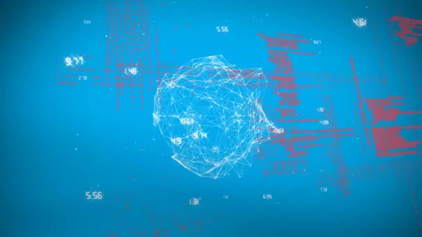 Composto Digital Uma Esfera Forma Irregular Com Códigos Interface Preenchendo — Vídeo de Stock