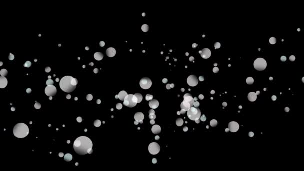 Digital Animation White Bokeh Light Effects Moving Black Background — Stock Video