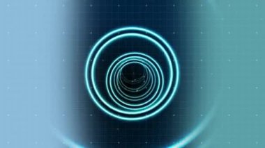 Parlayan halkaları ile bir tüp şeklinde solucan deliği seyahat dijital animasyon
