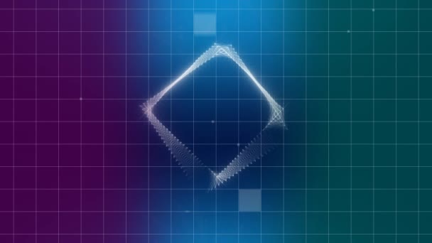 グリッド線を含む立方体イメージのデジタルコンポジット — ストック動画