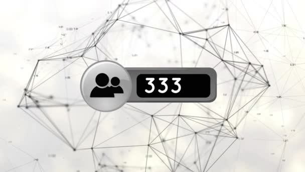 Animación Icono Solicitud Amigo Dentro Una Barra Recuento Gris Con — Vídeo de stock