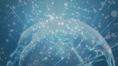 Dışa doğru çekim dizeleri ile dönen bir kürenin dijital animasyonu