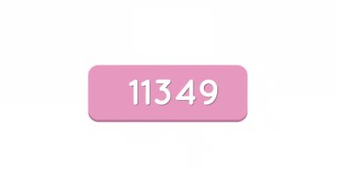 Beyaz arka plan 4k pembe bir kutu içinde sayma numaraları dijital animasyon