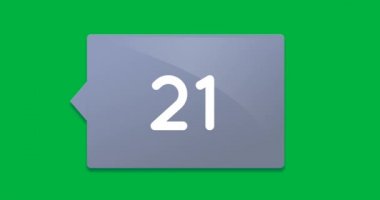 Yeşil arka plan 4k üzerinde gri bir kutu üzerinde artan sayıların animasyonu