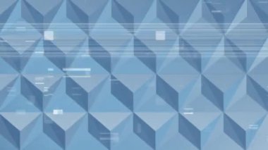 Titreşen ekran efektleri ile sıralı küplerin dijital olarak oluşturulmuş animasyonu