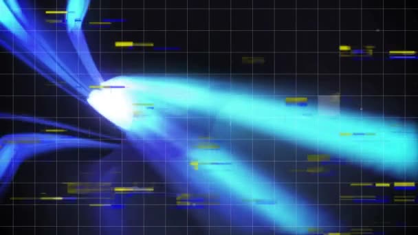 Цифровая Анимация Трубчатого Туннеля Управляемого Голубыми Лучами Света Время Статические — стоковое видео