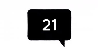 Sayıları artan siyah bir ileti balonu animasyonu. Arka plan beyaz 4k