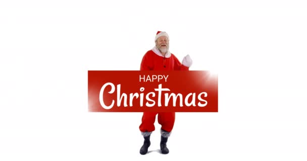 Vue Complète Père Noël Dansant Avec Salutations Noël Premier Plan — Video