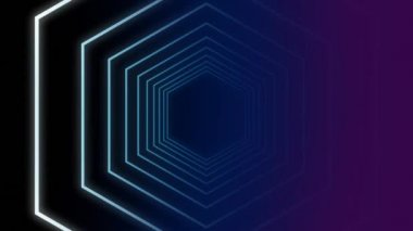 Altıgen şeklindeki solucan deliğinde seyahat dijital animasyon