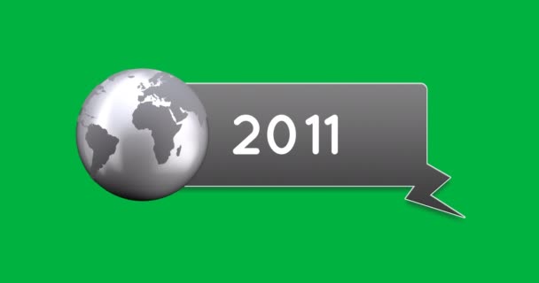 Animación Burbuja Chat Con Icono Notificación Números Contando Fondo Verde — Vídeo de stock