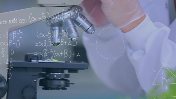 Gros Plan Microscope Cours Exploitation Pour Une Étude Recherche Avec — Video