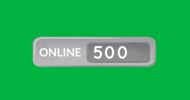 Animation Grey Box Increasing Number People Online Green Background — Stock Video
