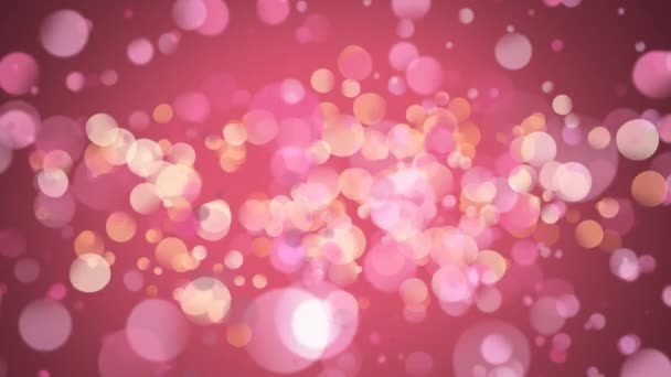 Digital Animation Pink Yellow Bokeh Light Effects Moving Center Pink — Stock Video