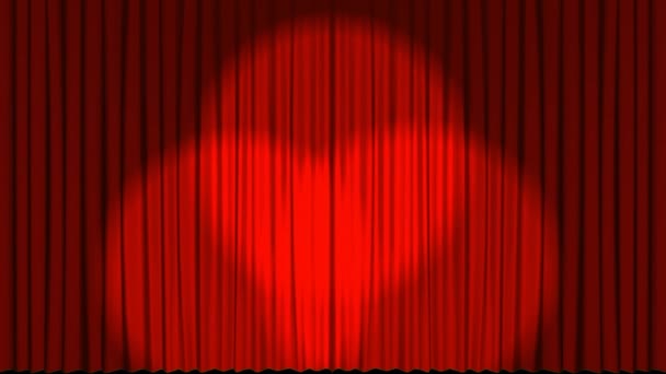 Digital Animation Theater Stage Curtains Opening Reveal Series Spotlights — Stock Video