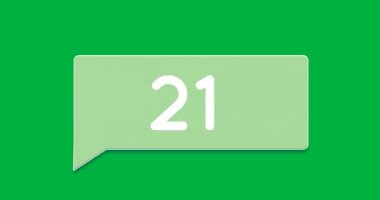 Yeşil arka plan 4k üzerinde artan sayıları ile yeşil bir sohbet kutusu animasyonu