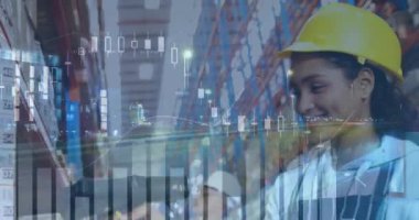 4k tarama İspanyol bir kadın depo işçisi yakın çekim